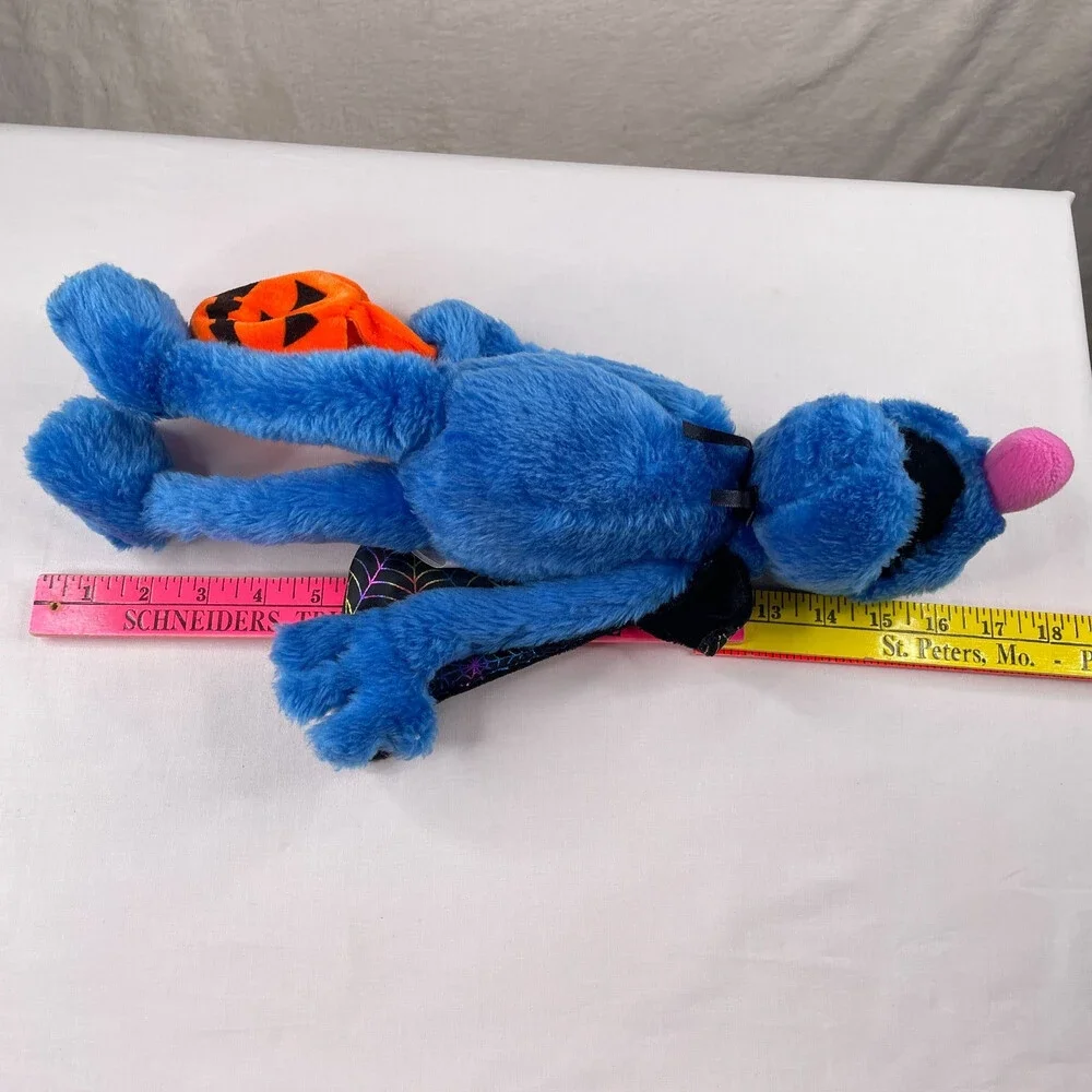 VTG Grover Halloween Plush Muppets Nanco Sesame Street Pumpkin Pail Cape 2003 - Picture 8 of 12